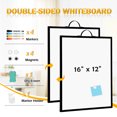 thumbnail image 4 of DOLLAR BOSS Double-Sided Magnetic Whiteboard, 16" x 12" Dry Erase White Board for Wall, Small Black Aluminum Frame Hanging White Board, Portable Memo Board for Home Kitchen Office, 4 of 8