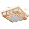 thumbnail image 6 of CNCEST 48W Square Wood Dimming Ceiling Light Japanese Tatami Remote LED Lamp Chandelier, 6 of 10