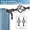 thumbnail image 5 of Urbanest 1" Diameter Designer Birdcage Single Curtain Rod – Heavy Metal Decorative Finials, Drapery Hardware for Window Treatments, 84" to 120", Matte Black, 5 of 6