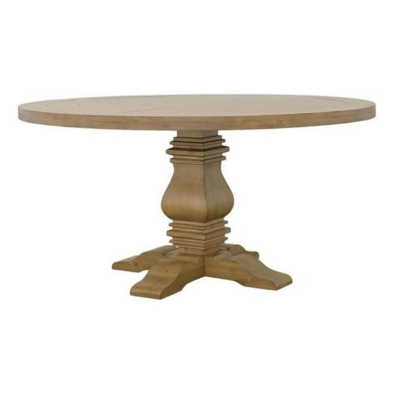 Florence Round Pedestal Dining Table Rustic Smoke
