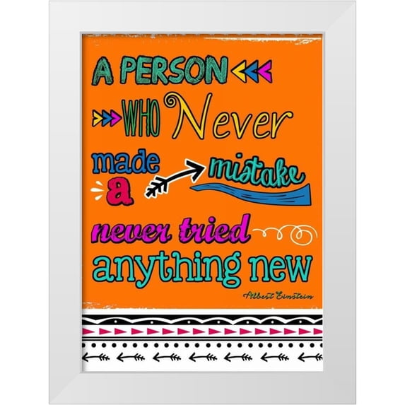 Longfellow Designs 14x18 White Modern Wood Framed Museum Art Print Titled - Mistake