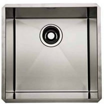 Rohl Italian Stainless Steel Forze Single Bowl Bar/Food Prep Or Kitchen Sink 15" X 15" X 10" Internal Dimensions With 16 Gauge Stainless Steel And Tangent Edge In