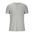 thumbnail image 3 of WREESH Men's Essential Henley Shirts Short Sleeve Solid Color Top The Versatile Choice for Every Wardrobe Gray, 3 of 6