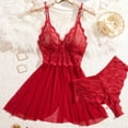 thumbnail image 2 of Babydoll Lingerie for Women Floral Lace Chemise Boudoir Outfits Strap Ruffle Sleepwear, 2 of 7