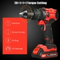 thumbnail image 6 of Costway 20V Cordless Brushless Hammer Drill Kit w/ 2 Ah Battery, 6 of 12