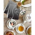 thumbnail image 4 of Black Geometric Kitchen Dish Towels for Drying Dishes Set of 2, Modern White Stripe Abstract Distortion Art Waffle Weave Microfiber Hand Tea Bathroom Towels Quick Dry & Absorbent Towel 15.7x23.6, 4 of 7