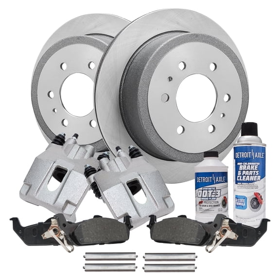Detroit Axle - Rear Brake Kit for 2004-2011 Ford F-150 2006-2008 Lincoln Mark LT 2005 2007 2009 2010 Brake Rotors Ceramic Brakes Pads Brake Calipers Replacement: 13.69" inch Rear Rotors