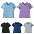 thumbnail image 3 of LYMAYTER 1-12Y Girls Boys T Shirt Tops for Kids Toddler Summer Pullover T-Shirt Baby Solid Color Short Sleeve Tops Tees, 3 of 8
