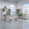 thumbnail image 2 of Echo Bow Front Desk and Credenza Office Set in Gray Sand - Engineered Wood, 2 of 6