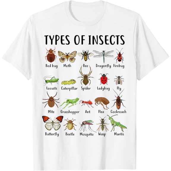 Types Of Insects Bug Identification Science Bug Types Learn T-Shirt