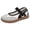 White, variant on HEWUQI Womens Ballet Flats Arch Support Antislip Cushioning Mary Jane Washable Comfortable Breathable Walking Business Shoes Black Size 9.5