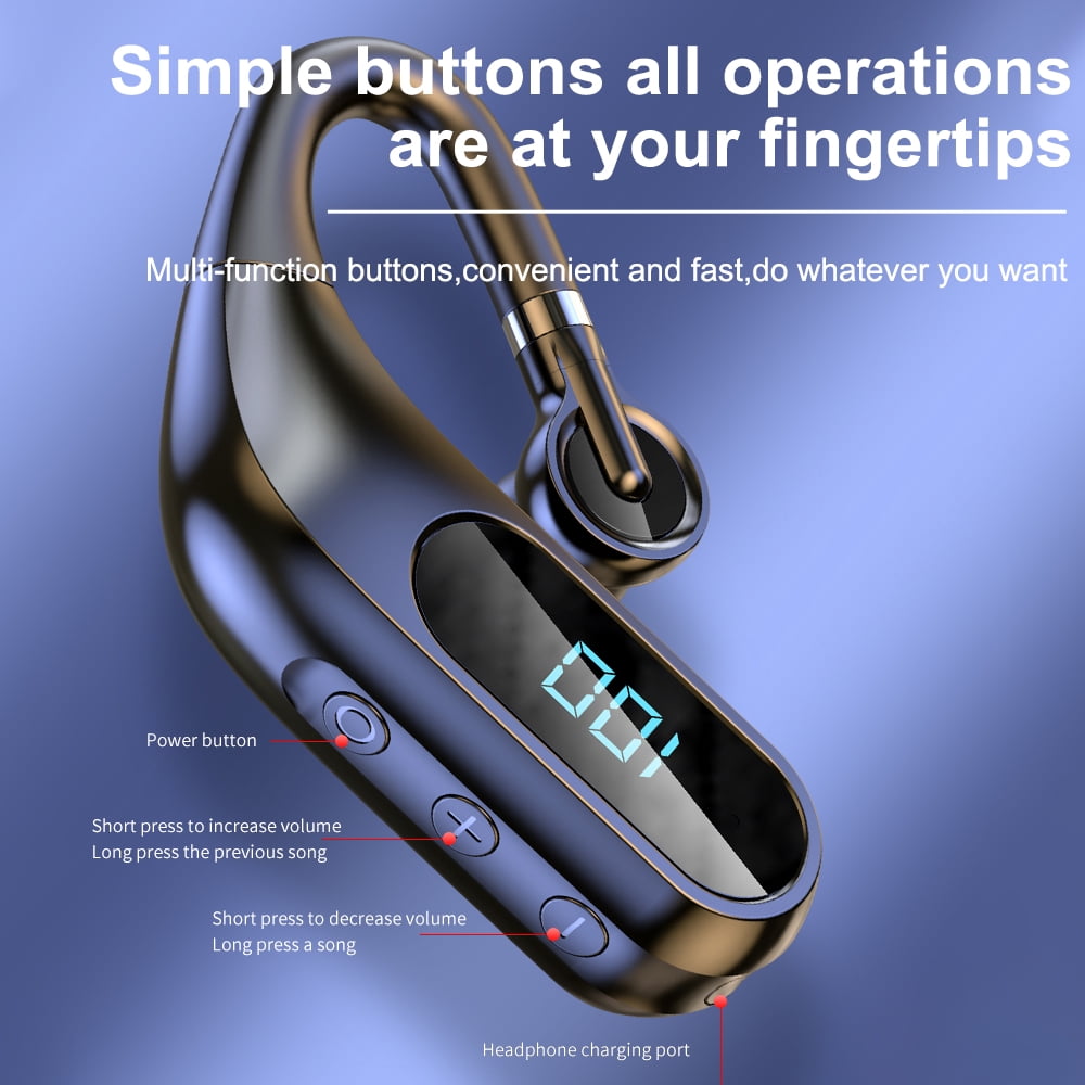 Bluetooth Earpiece,Wireless Earbud, Bluetooth 5.0 Wireless Headphones Sport Bluetooth Earphone in Ear Noise Cancelling Earbuds with Mic for Truck Driver iPhone Android Cell Phones