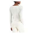 thumbnail image 2 of INC Womens White Embellished Rhinestone Long Sleeve Crew Neck Sweater Size: M, 2 of 2