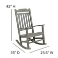 thumbnail image 5 of Flash Furniture Winston 3-Piece Poly Resin Rocking Patio Chair and Side Table Set, Gray, 5 of 13