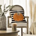 thumbnail image 2 of Sm:)e 18 x 18 Fall Pillow Cover Watercolor Stripes Pumpkin Decorative Outdoor Cushion Cover, 2 of 7