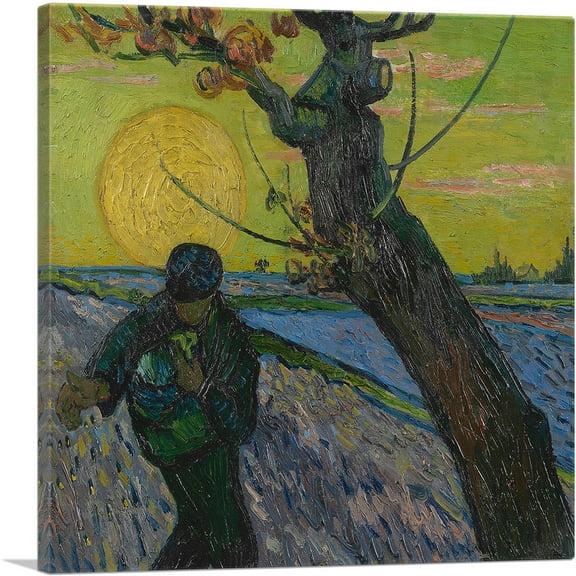 ARTCANVAS The Sower 1888 Canvas Art Print by Vincent Van Gogh - Size: 18" x 18" (0.75" Deep)