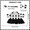 thumbnail image 4 of Soccer Porch Goose Outfit with Ball Print Top, Black Pleated Skirt, Bow and Whistle, Sports Fan Yard Decor for Goose Statue, Game Day Front Porch Display, 4 of 5