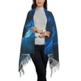 thumbnail image 2 of Kdxio Blue Fire Cool Wolf Women's Scarf Womens Winter Scarf, Fashion Scarfs for Women, Shawls and Wraps, Long Blanket Scarf, 2 of 8