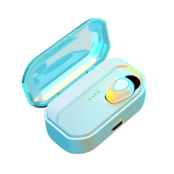 Bluetooth 5.0 Touch Control Breath Light Auriculares con música Auriculares con estuche de cargador, Blanco, Un solo oído Eigraketly EL3395-02B