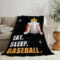 thumbnail image 3 of Baseball Blanket Plush Cozy Sports Throw Blankets for Girls Boys Women Men Kids Flannel Fleece Ultra Soft Fuzzy Party Blanket Gifts for Bed Couch Sofa 60"X50", 3 of 6