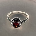 thumbnail image 3 of Oval Cut Natural Garnet Ring 925 Sterling Silver Ring January Birthstone Anniversary Gift Ring For Women, 3 of 5