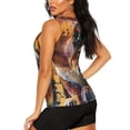 thumbnail image 3 of Balery Abstract Lion Painting Camiseta sin mangas estampada ligera para mujer, tops de entrenamiento sin mangas, camisetas de yoga transpirables de secado rápido.-Small, 3 of 7