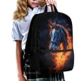 thumbnail image 2 of Uorisanigo Flaming Horse School Bag for Boys 6-12 Year Old with Padded Straps Kids Backpack Casual Daypack Travel or Sports Bags Universal Fit Preschool Elementary Kindergarten, 2 of 6