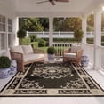 thumbnail image 3 of Safavieh Courtyard Cynthia Oriental Indoor/Outdoor Area Rug, Black/Sand, 6'7" x 6'7" Square, 3 of 10