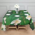 thumbnail image 3 of 52x52in(132x132cm) Square Tablecloth, Waterproof Polyester Table Cover, Wrinkle Resistant & Washable Fabric for Dining, Kitchen, Picnic, Tropical Leaf Print, 3 of 6
