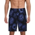 thumbnail image 1 of Kdxio Blue-Purple Raspberries Print Mens Shorts, Breathable Lounge Sleepwear Set with Elastic Waistband and Pockets-Medium, 1 of 6