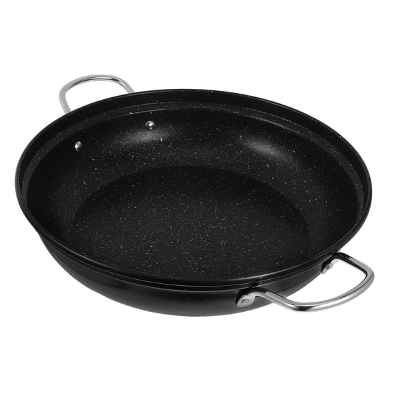 UPKOCH Stone Coating Cooking Wok Black Stainless Steel for Cooks 1Set