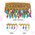thumbnail image 3 of Polyester Colorful Tassel Lace Trim with Paillettes Gold Leaf 2-1/8 inch(55mm), 3 of 5