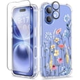 thumbnail image 1 of Funda de teléfono GVIEWIN para iPhone 16 6.1 2024 con protector floral, 1 of 7