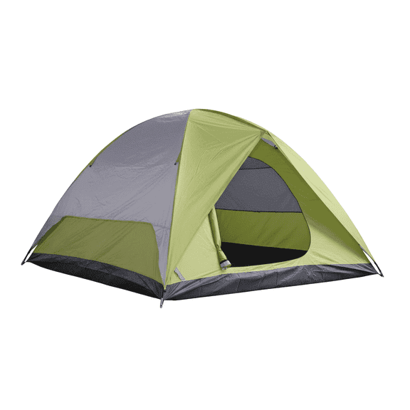 4-Person Camping Tent, Double Pole Aluminum Structure, Water-Resistant,Easy Setup,Green