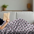 thumbnail image 3 of 1990s Soft Flannel Fleece Throw Blanket, Repeating Memphis Style Composition Abstract Geometric Composition, Cozy Plush for Indoor and Outdoor Use, 50" x 60", Pink Ruby, by Ambesonne, 3 of 5