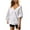 White, variant on ShomPort Womens Oversized V-Neck Sweatshirt Trendy Casual Long Sleeve Solid Color Pullover Top