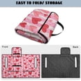 thumbnail image 5 of COEQINE 2-Seater Golf Cart Seat Towel Blanket with Portable Fold Design and Handle, 51.2"x30.3" Universal Fit, Quilted Seat Cover, 4 Pockets, Machine Washable, Pink Heart Stripes, 5 of 8