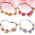 thumbnail image 4 of EeaseCA 4pcs Baby Florals Elastic Headband Simulation Flower and Leaf Headwrap Headdress (Random Color), 4 of 7