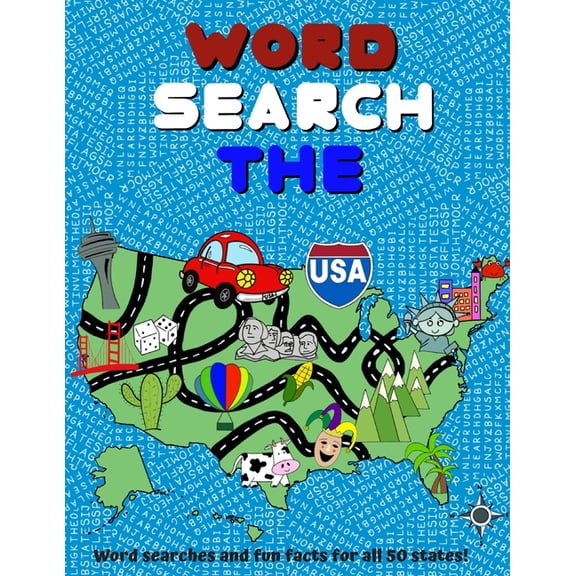Word Search The USA: Word Searches and Fun Facts for all 50 States! - Large Print (Paperback)