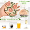 thumbnail image 2 of Yayeee 6 PCS Drink Coasters with Holder Set Woven Absorbent Round Tabletop Hot Pad, Watercolor Grapefruit, 2 of 7