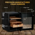 thumbnail image 6 of EastVita Cigar Humidor Cabinet 200 Count, 3 in 1 33L Electric Humidor with Hygrometer, Humidifier, Cooling Fan & Spanish Cedar Lining, Lights Control System, Desktop Multi Large Drawers, 6 of 7