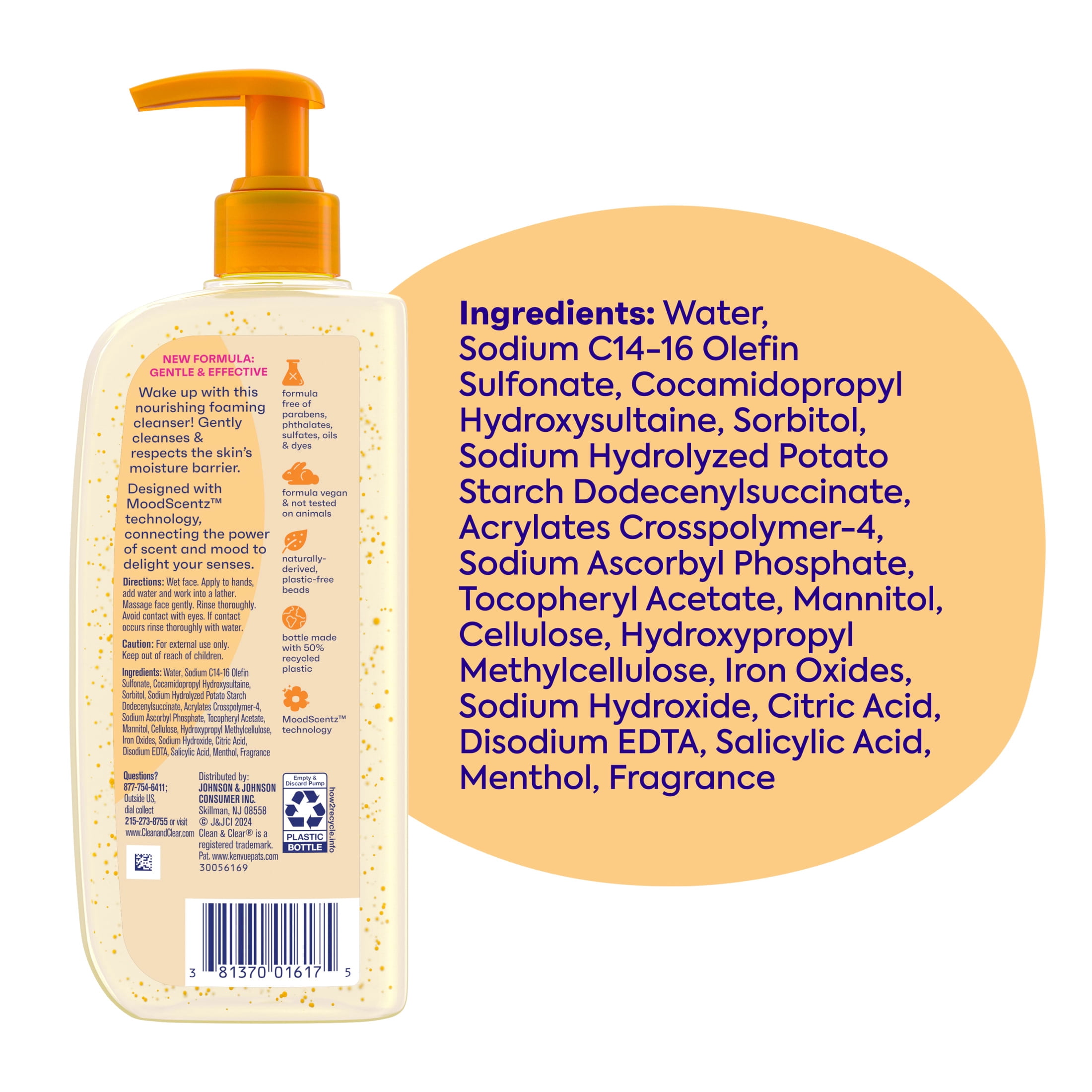Clean & Clear Morning Burst Oil-Free Gentle Daily Acne Face Wash, 8 fl. oz