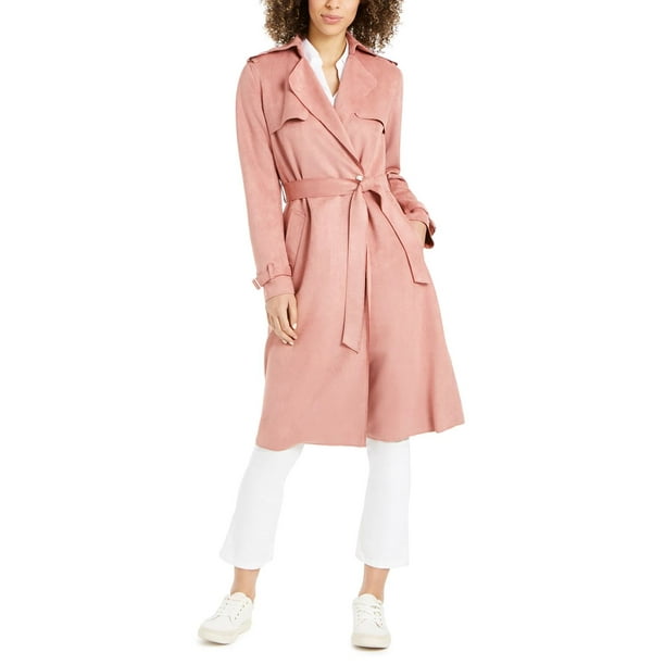 Tahari Womens Trench Coat Dusty Small Faux Suede Belted Pink S Com Tahari Womens Trench Coat Dusty Small, Tahari Baby Trench Coat