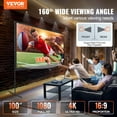 thumbnail image 2 of VEVOR Projector Screen with Stand,100 inch 16:9 4K 1080 HD Outdoor Movie Screen with Stand,Wrinkle-Free Projection Screen with Bar Feet and Carry Bag,for Home Theater Cinema Backyard Movie Night, 2 of 9