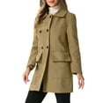 thumbnail image 4 of INSPIRE CHIC Women's Peter Pan Collar Coat Long Sleeve Double Breasted Classic Winter Outwear, 4 of 6