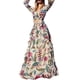 thumbnail image 2 of TRKIYQC Conjuntos de 2 uds de primavera y otoño para mujer, Tops cortos de manga larga con cuello en V y falda acampanada floral larga TRKIYQC moda, 2 of 6
