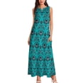 thumbnail image 3 of Teal Haunted Mansion Long Dress Dress vintage summer dress daily, 3 of 7
