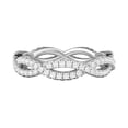 thumbnail image 2 of Sterling Silver Full Infinity Twist Simulated Diamond Eternity Ring Wedding Band Matching Ring (4.5), 2 of 6