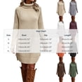 thumbnail image 3 of Karymi Wedding Guest Dresses for Women Turtleneck Sweater Dress, Long Sleeve Oversized Loose Fit Side Split Hem Warm Casual Shift Dresses, 3 of 6
