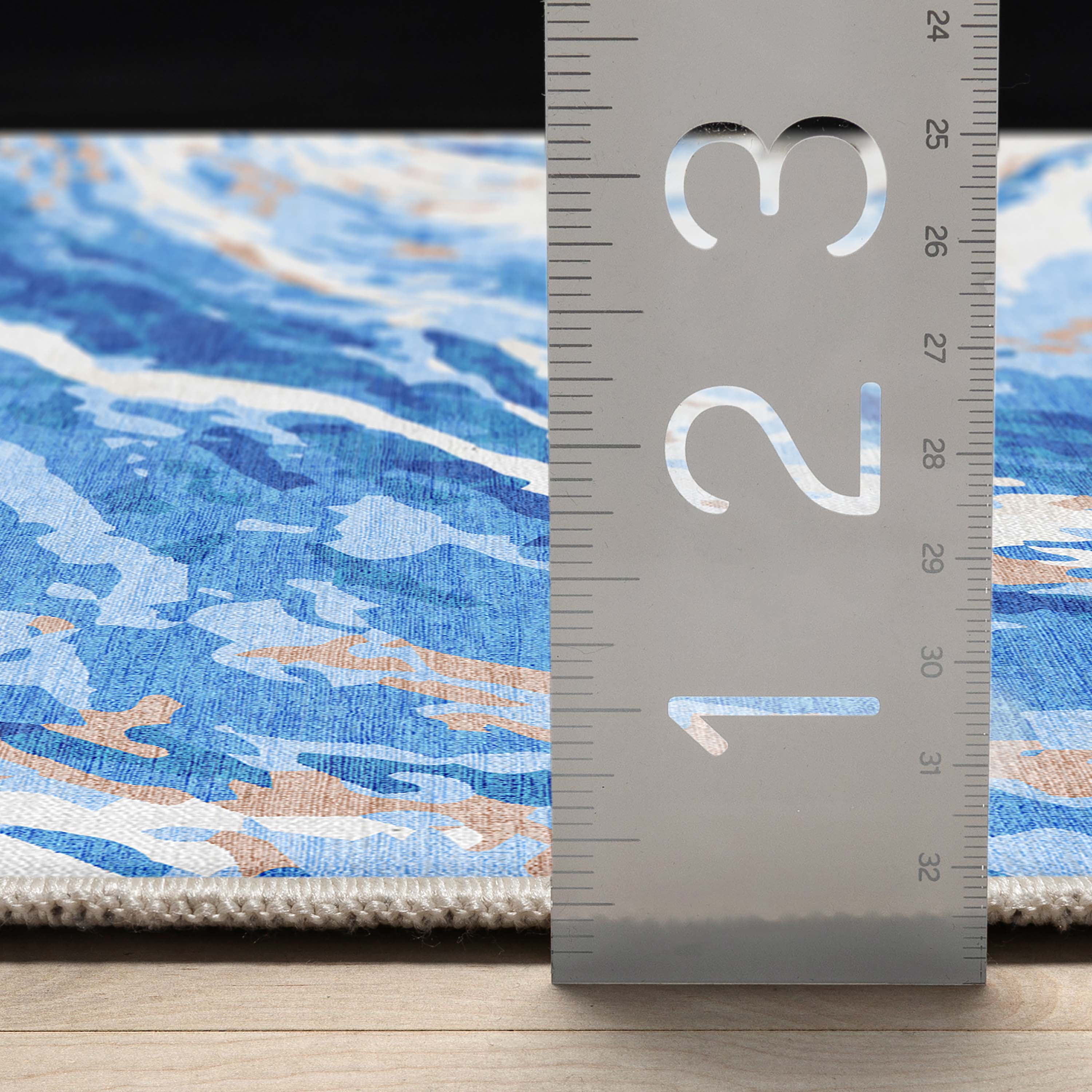 Well Woven Abstract Dunes Modern Retro Marble Flat-Weave Blue 9'10" x 13' Area Rug